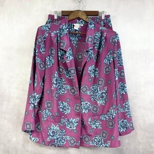Vintage Pykettes Womens Two Piece Skirt Set Size 16‎ Floral 80s Floral Cottage